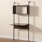 Baxton Studio Fariat Modern Industrial Walnut Brown Finished Wood and Black Metal Display Shelf with Desk 196-12083-ZORO - alternate 7
